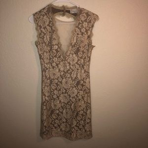 tan lace dress